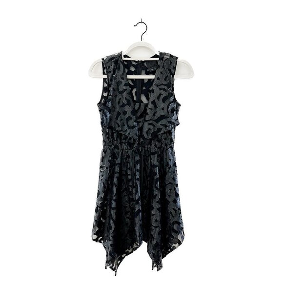 ANNA SUI Grotto Dress - Sheer with Laser Cut Vegan Leather Detailing - Size 2 - Picture 1 of 3